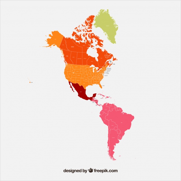 Geografia 8º Ano Fundamental - Divisão geográfica da América, divisão cultural da América, países desenvolvidos, em Desenvolvimento e Subdesenvolvidos, divisão econômica da América e colonização na América.